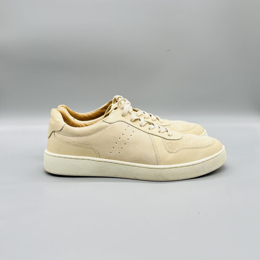 Nisolo Shoes Womens 7 Beige Leather Low Top Lace Up Casual Sneakers Comfort